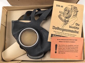 Volksgasmaske 40  für Kinder. Komplett mit Gebrauchsanweisung im originalen Umkarton