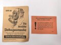 Volksgasmaske 40  für Kinder. Komplett mit Gebrauchsanweisung im originalen Umkarton
