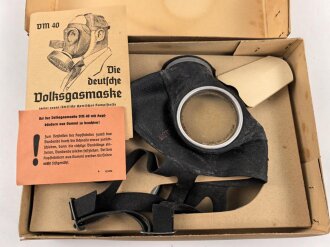 Volksgasmaske 40  für Kinder. Komplett mit Gebrauchsanweisung im originalen Umkarton