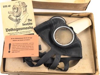 Volksgasmaske 40  für Kinder. Komplett mit Gebrauchsanweisung im originalen Umkarton