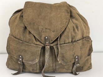 Rucksack Wehrmacht, getragenes Stück , datiert 1942. Ungewöhnliche Ausführung