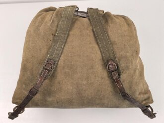 Rucksack Wehrmacht, getragenes Stück , datiert 1942. Ungewöhnliche Ausführung