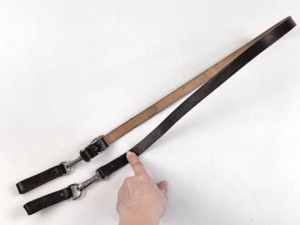 Querriemen für eine Parteiuniform. Braunes Leder, Gesamtlänge mit Aufschiebeschlaufen 120cm