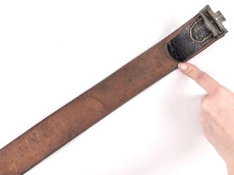 Koppelriemen für Mannschaften der Wehrmacht. Eiserner Gegenhalt, Gesamtlänge 111cm