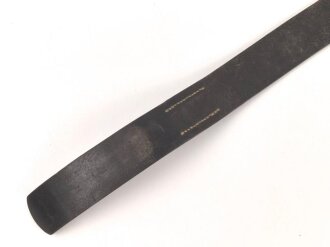 Koppelriemen für Mannschaften der Wehrmacht. Datiert 1942, eiserner Gegenhalt, Gesamtlänge 114cm