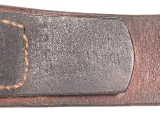 Koppelriemen für Mannschaften der Wehrmacht. Eiserner Gegenhalt, Gesamtlänge 101cm