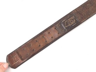 Koppelriemen für Mannschaften der Wehrmacht. Leichtmetall Gegenhalt, datiert 1938, Gesamtlänge 93cm