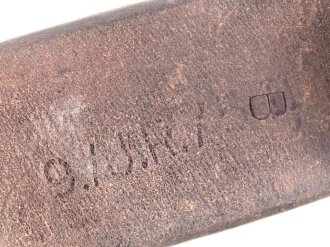 Koppelriemen für Mannschaften der Wehrmacht. Leichtmetall Gegenhalt, datiert 1935, Kammerstück I.R. 7. Gesamtlänge 94cm