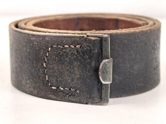 Koppelriemen für Mannschaften der Wehrmacht. Eiserner Gegenhalt, späte Ausführung. Gesamtlänge 89cm