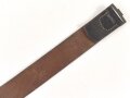 Koppelriemen für Mannschaften der Wehrmacht. Eiserner Gegenhalt, späte Ausführung. Gesamtlänge 89cm