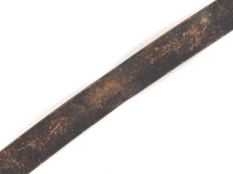 Zweidornkoppel für Offiziere des Heeres. Geschwärztes Leder, Höhe 45mm, Gesamtlänge 113cm