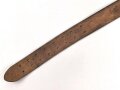 Zweidornkoppel für Offiziere des Heeres. Geschwärztes Leder, Höhe 45mm, Gesamtlänge 113cm