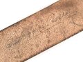 Zweidornkoppel für Offiziere des Heeres. Ungeschwärztes Leder, Höhe 43mm, Gesamtlänge 112cm