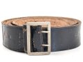 Zweidornkoppel für Führer bzw. Offiziere. Geschwärztes Leder, Höhe 50mm, Gesamtlänge 135cm