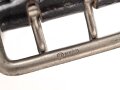Zweidornkoppel für Führer von Parteiverbänden. Schwarzes Leder, Höhe 44mm, die Schließe und der Riemen mit RZM Markierung.  Gesamtlänge 112cm