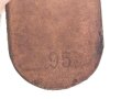 Koppelriemen für Mannschaften der Wehrmacht. Datiert 1942, eiserner Gegenhalt, Gesamtlänge 105cm