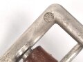 Zweidornkoppel für Offiziere des Heeres. Ungeschwärztes Leder, Höhe 49mm, Gesamtlänge 118cm