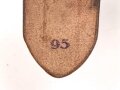 Zweidornkoppel für Führer von Parteiverbänden. Braunes Leder, Höhe 45mm, die Schließe  und der Riemen mit RZM Markierung.  Gesamtlänge 114cm