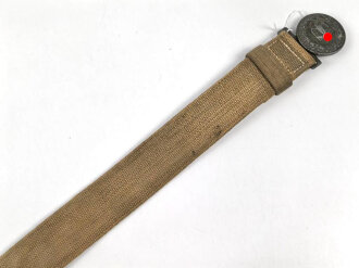 Afrikakorps, Feldbinde für Offiziere des Heeres. Getragenes Stück , datiert 1941. Gesamtlänge 100cm, das Schloss grob entnazifiziert