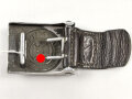 Koppelschloss für Mannschaften des Heeres. Aluminium,  an Lederzunge von 1937. das Hakenkreuz Breitgeklopft, aber noch sichtbar