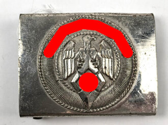 Koppelschloss für Angehörige der Hitlerjugend. Eisen vernickelt, RZM M4/39 Assmann