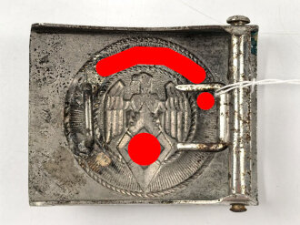 Koppelschloss für Angehörige der Hitlerjugend. Eisen vernickelt, RZM M4/39 Assmann
