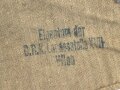 Brotbeutel  für Angehörige des Heeres. Getragenes Stück , datiert 1942. Im Deckel gestempelt " Eigentum der DRK ( Deutsches Rotes Kreuz) Landesstelle XVII Wien"