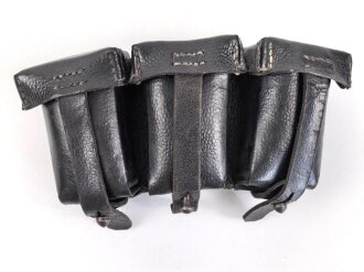 Patronentasche zum K98 Wehrmacht ( für 6 Ladestreifen) Leder trocken, mit Reichsbetriebsnummer