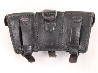 Patronentasche zum K98 Wehrmacht ( für 6 Ladestreifen) Leder trocken, mit Reichsbetriebsnummer