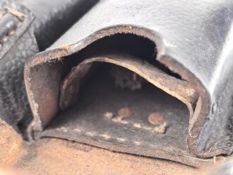 Patronentasche zum K98 Wehrmacht ( für 6 Ladestreifen) Leder trocken, mit Reichsbetriebsnummer