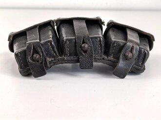 Patronentasche zum K98 Wehrmacht ( für 6 Ladestreifen) Datiert 1940, angetrocknetes leder