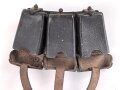 Patronentasche zum K98 Wehrmacht ( für 6 Ladestreifen) Datiert 1940, angetrocknetes leder