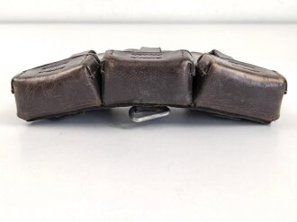 Luftwaffe,  Patronentasche zum K98 Wehrmacht ( für 6 Ladestreifen) Guter Gesamtzustand, schokoladenbraunes Kammerstück von 1937
