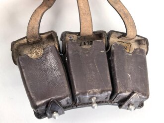 Luftwaffe,  Patronentasche zum K98 Wehrmacht ( für 6 Ladestreifen) Guter Gesamtzustand, schokoladenbraunes Kammerstück von 1937