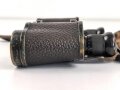 Dienstglas 6 x 30 Wehrmacht. Frühes Stück von Spindler & Hoyer Göttingen, mit defektem Trageriemen und Regenschutzdeckel. Klare Durchsicht, deutliche Strichplatte