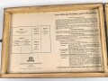 Tier Luftschutzkasten 39. das Inhaltsverzeichniss mit Druckvermerk von 1942. Ungereinigtes Stück