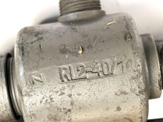 Gasschutz / Luftschutz Entgiftungsspritze in Umverpackung, ungebrauchtes Stück, die Gebrauchsanweisung mit Druckvermerk von 1944
