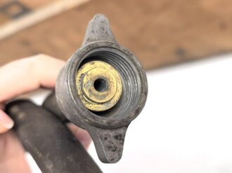 Gasschutz / Luftschutz Entgiftungsspritze in Umverpackung, ungebrauchtes Stück, die Gebrauchsanweisung mit Druckvermerk von 1944