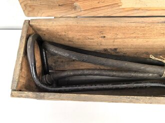 Gasschutz / Luftschutz Entgiftungsspritze in Umverpackung, ungebrauchtes Stück, die Gebrauchsanweisung mit Druckvermerk von 1944