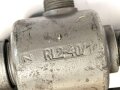 Gasschutz / Luftschutz Entgiftungsspritze in Umverpackung, ungebrauchtes Stück, die Gebrauchsanweisung mit Druckvermerk von 1944