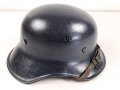 Stahlhelm Luftschutz. Einteiliges Modell, Originallack, hatte nie ein Emblem