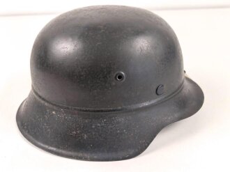 Stahlhelm Luftschutz.  Originallack, hatte nie ein Emblem. Kinnriemen aus Kunststoff, NS 64