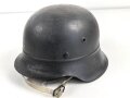 Stahlhelm Luftschutz.  Originallack, hatte nie ein Emblem. Kinnriemen aus Kunststoff, NS 64