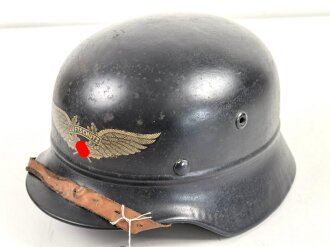 Stahlhelm Luftschutz. In allen Teilen Original und zusammengehörig,  Q 68
