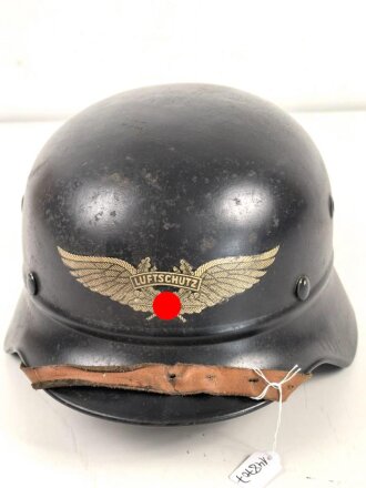 Stahlhelm Luftschutz. In allen Teilen Original und zusammengehörig,  Q 68