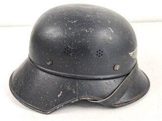 Stahlhelm Luftschutz. In allen Teilen Original und zusammengehörig,  Kopfgrösse 57