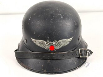 Stahlhelm Luftschutz. In allen Teilen Original und zusammengehörig,  Kopfgrösse 57