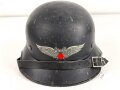 Stahlhelm Luftschutz. In allen Teilen Original und zusammengehörig,  Kopfgrösse 57