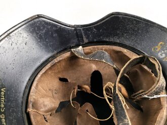 Stahlhelm Luftschutz. In allen Teilen Original und zusammengehörig,  Kopfgrösse 57