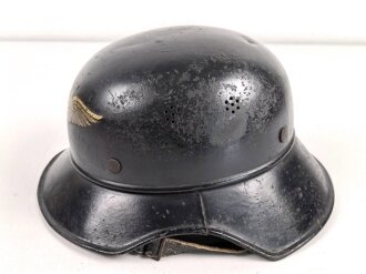 Stahlhelm Luftschutz. In allen Teilen Original und zusammengehörig,  Kopfgrösse 57
